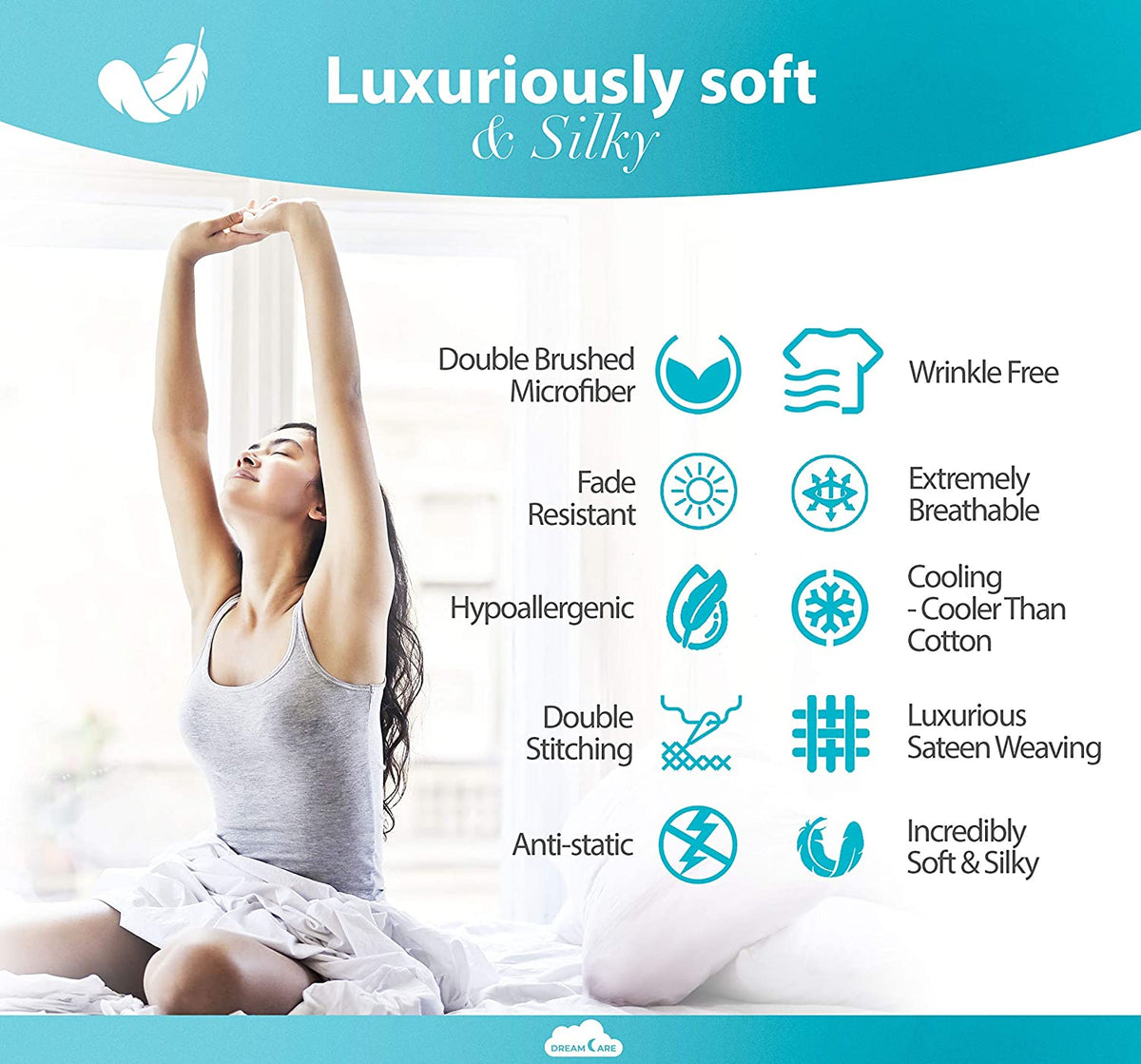 California King Sheet Sets - 6 Pcs Breathable Cooling Sheets