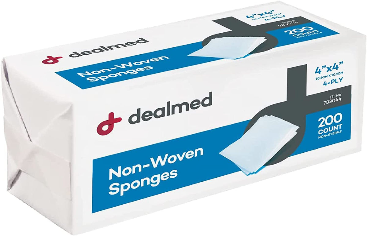 783044 Non-Woven Gauze Sponges - 4X4 4-Ply Non-Sterile, 200 Count