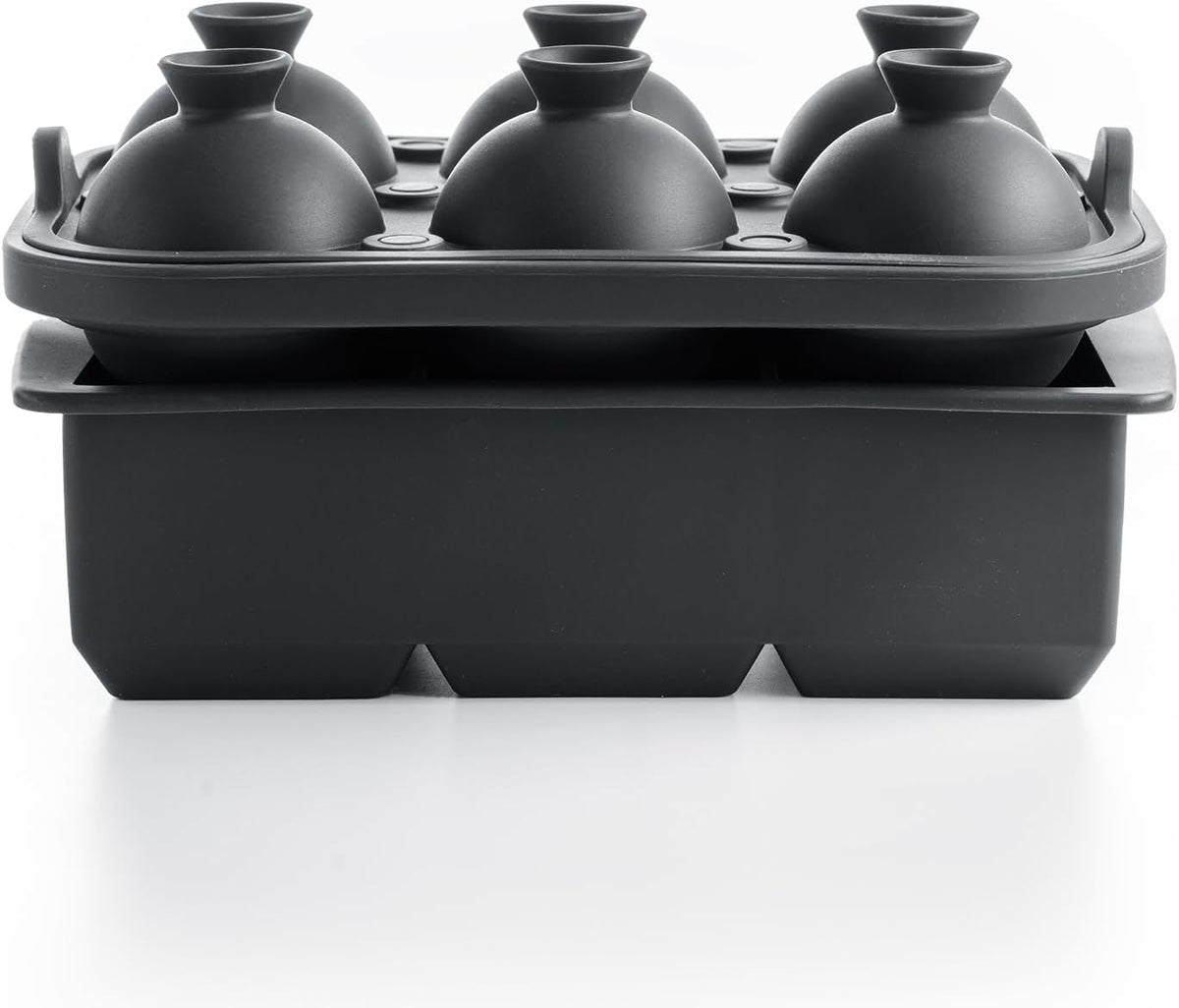 Large Ice Cube Silicone Molds Sphere & Cube Combo Funnel, Combo 6+6 (Black)