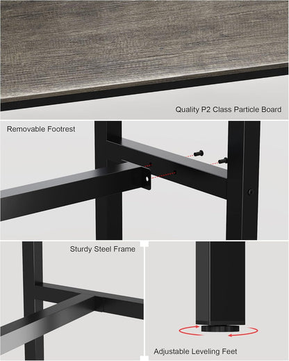 Bar Table, Bar Height Pub Table, High Top Cocktail Table for Kitchen Dining