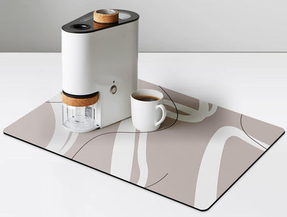 Bar Counter Protector Absorbent Coffee Maker Spill Rug, Heat Resistant Tamping Mat Protects against Spills, Water Proof Kitchen Decor, Use as Cup Mat