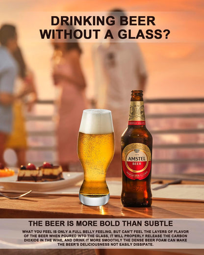 IPA Beer Glasses,Pilsner Beer Glasse,16 Oz,Set of 4
