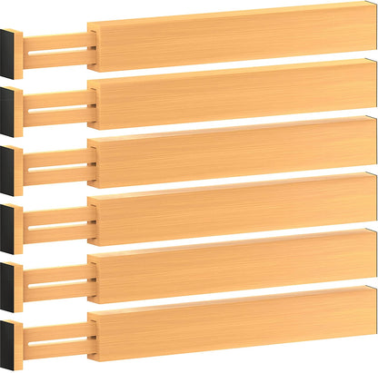 6-Pack Drawer Dividers 2.6-Inch High Dresser Drawer Organizer 16 to 22 Inch