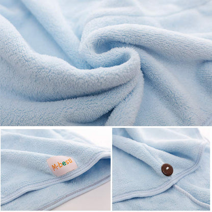 2 Pack Hair Drying Towels, Hair Towel Wrap,Absorbent Microfiber Hair Towel Turban with Button Design to Dry Hair More Quicker(Blue&Dark Gray)