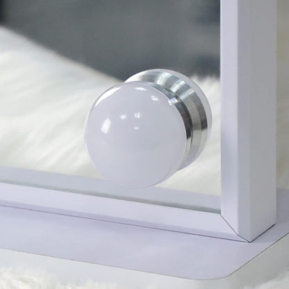 Vanity Mirror with Lights,Lighted Makeup Mirror with Lights and Magnification Mirror Tabletop Mirror or Wall Mounted Mirror (White)