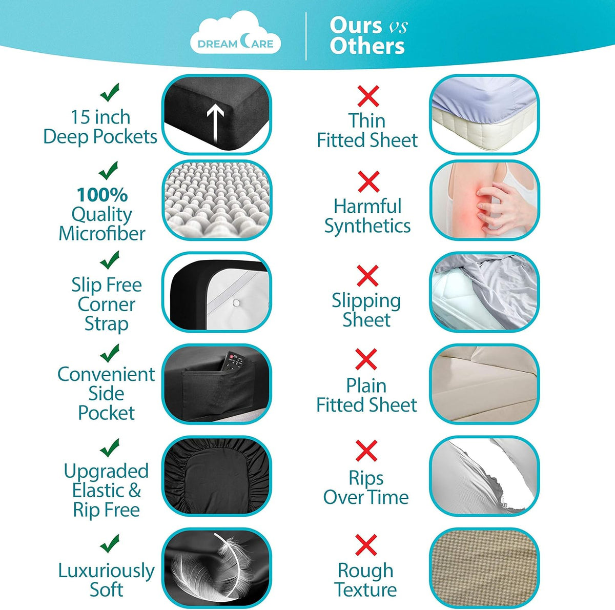 California King Sheet Sets - 6 Pcs Breathable Cooling Sheets